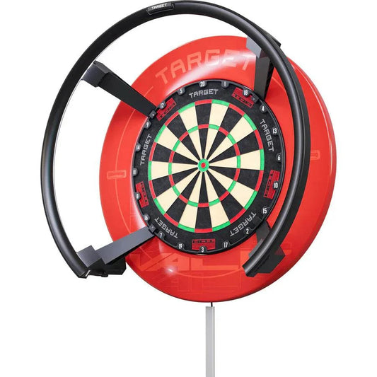 Target Omni Auto Scoring System dartboard ring light with LED lighting and four HD cameras for accurate score tracking and DartCounter App integration