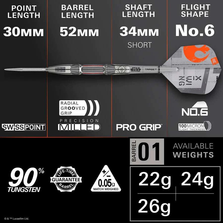 STAR WARS™ | TARGET X-Wing 90% Tungsten Steel Tip Darts