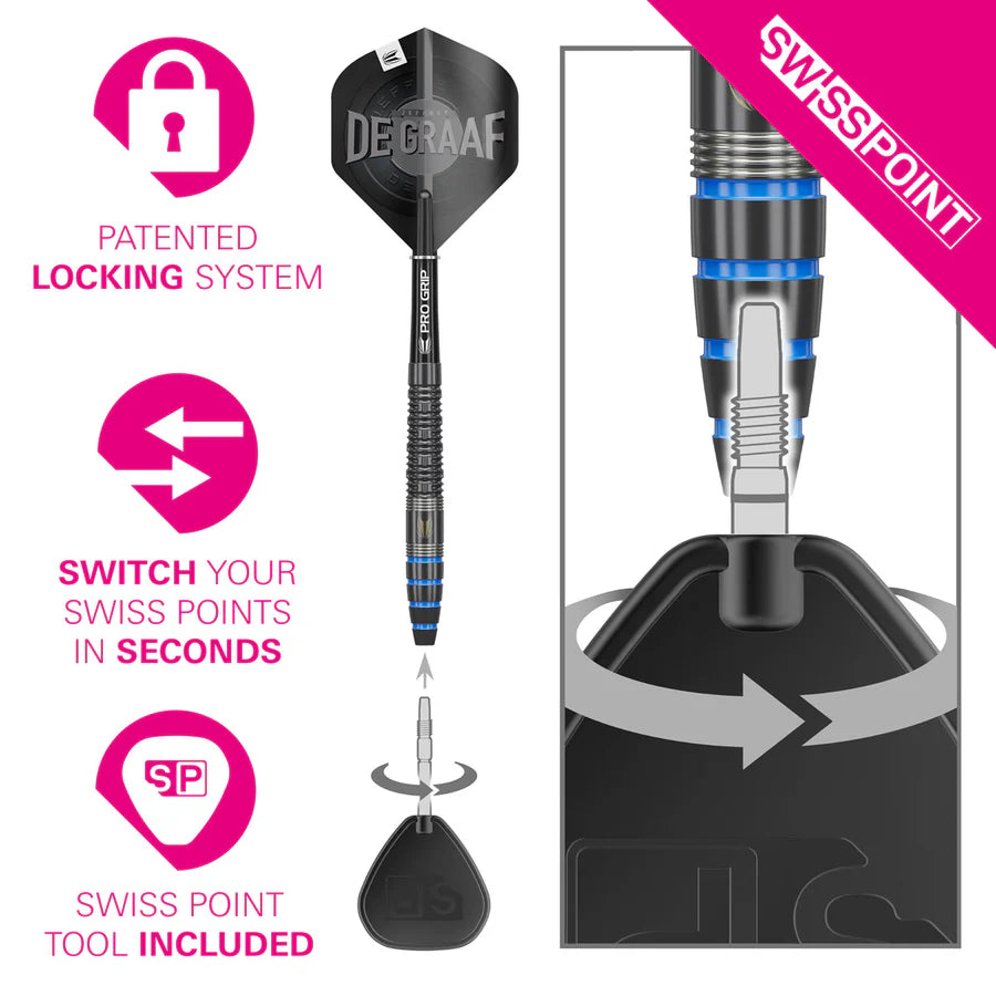 Jeffrey De Graaf G1 Swiss Point 90% Tungsten Steel Tip Darts
