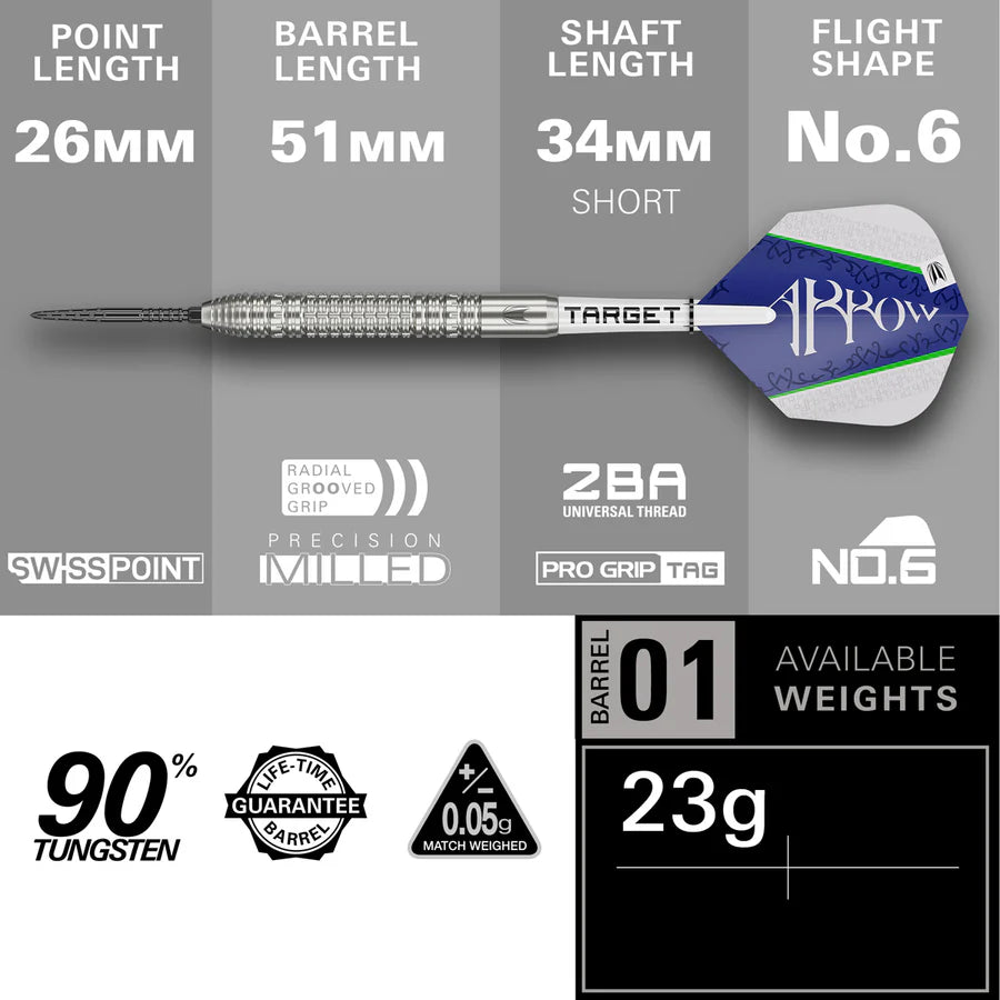 Shane McGuirk G1 Swiss Point 90% Tungsten Steel Tip Darts