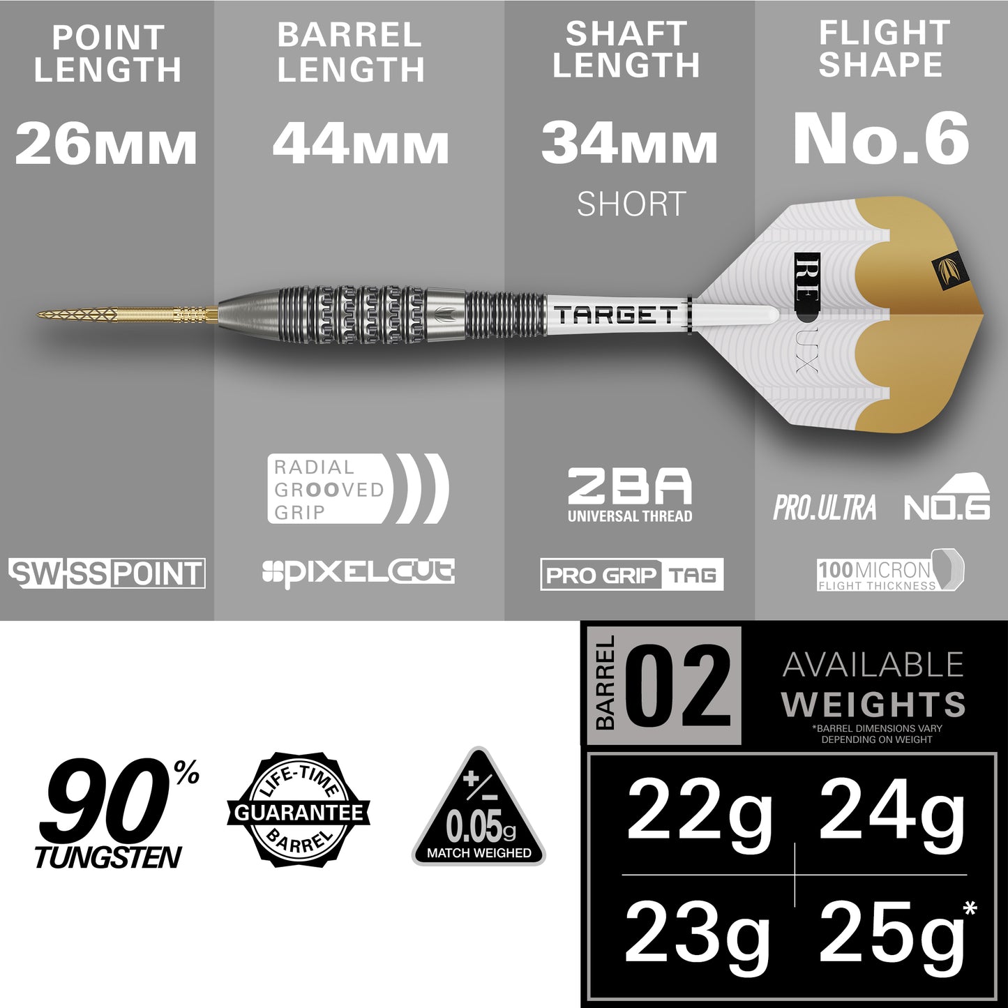 Redux 90% 02 SP Steel Tip Darts 2025 Edition