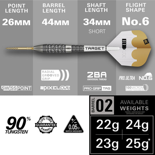 Redux 90% 02 SP Steel Tip Darts 2025 Edition