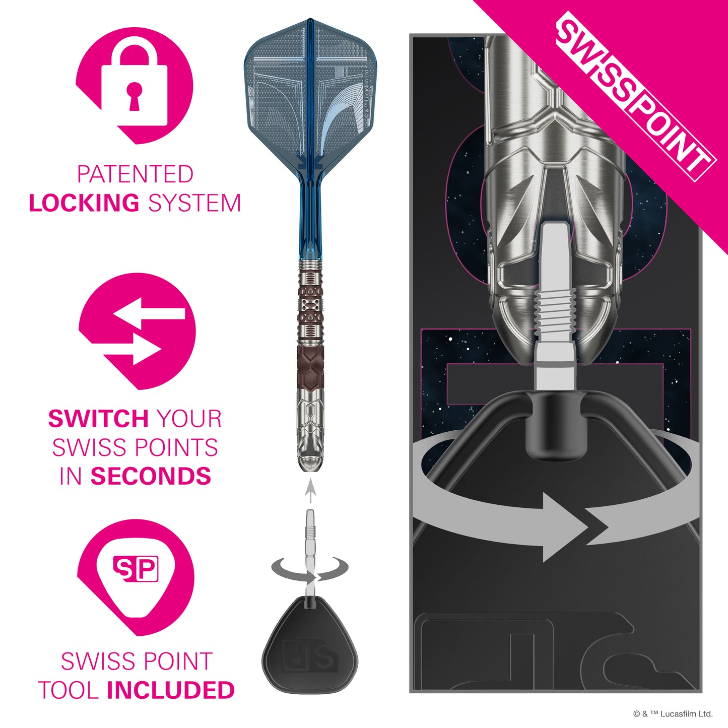 Star Wars Mandalorian 95% Steel Tip Darts 2026