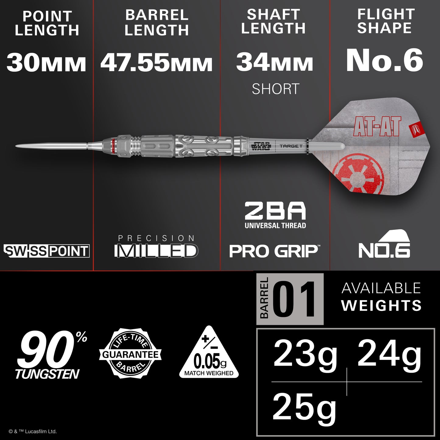 Star Wars AT-AT 90% Steel Tip Darts 2026