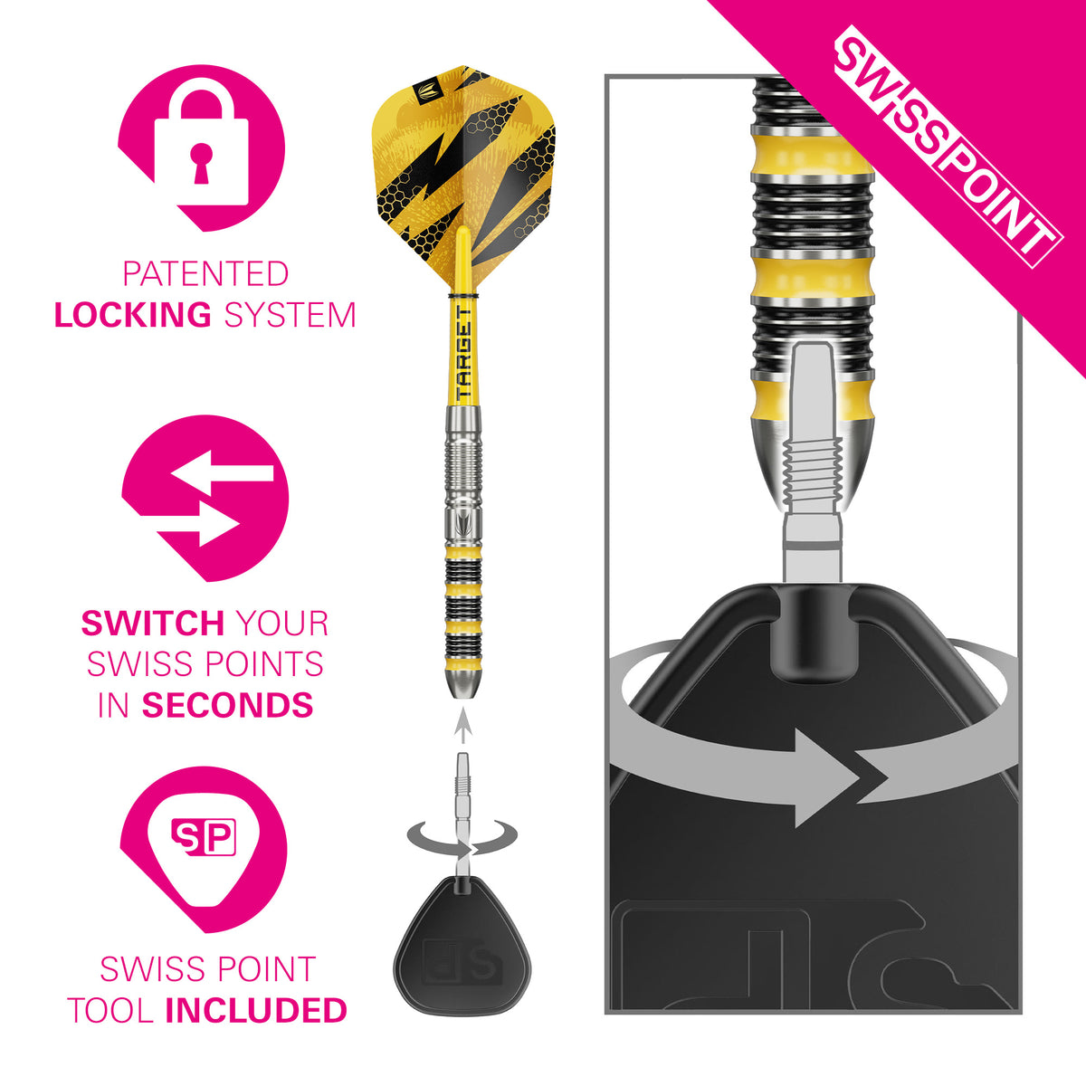BUZZ 90% SP01 STEEL TIP DART