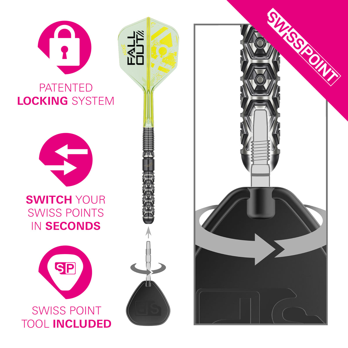 LUKE LITTLER NUKE FALLOUT  90% SP STEEL TIP DARTS 2026