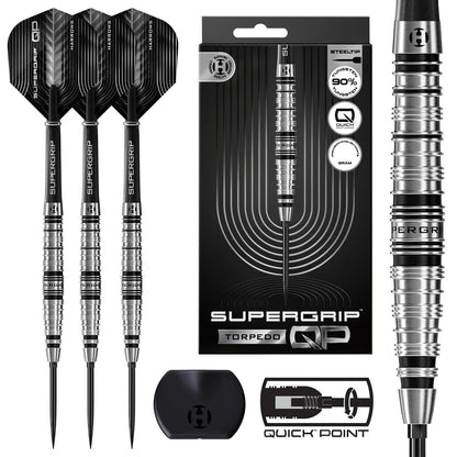 Supergrip Torpedo 90% Tungsten QP Steel Tip Darts