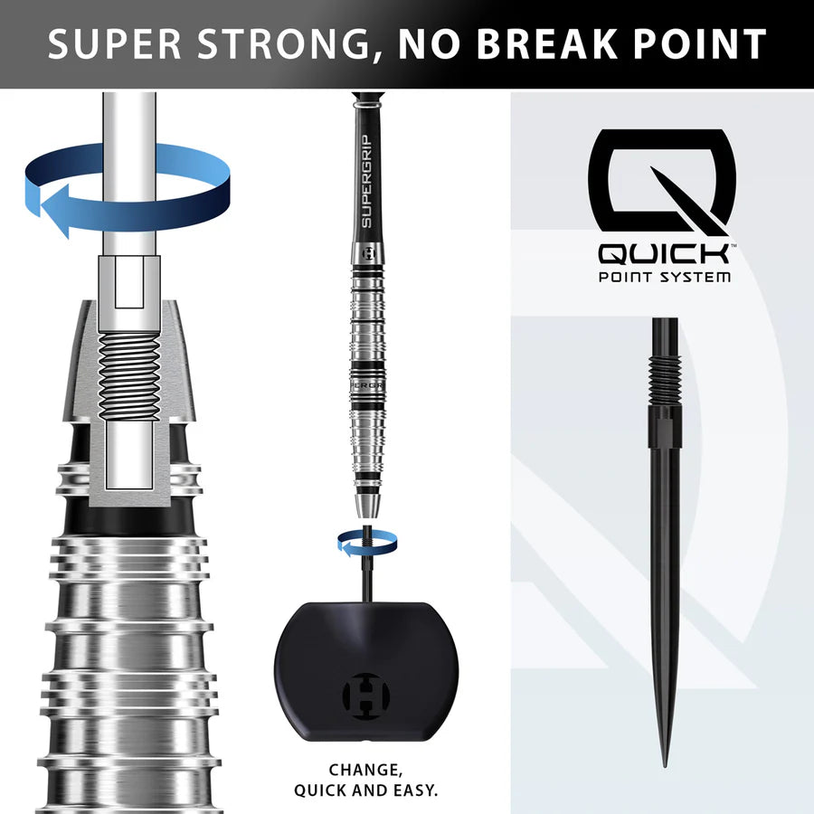 Supergrip Torpedo 90% Tungsten QP Steel Tip Darts