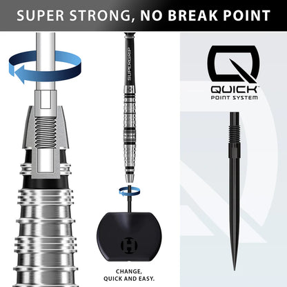 Supergrip Torpedo 90% Tungsten QP Steel Tip Darts