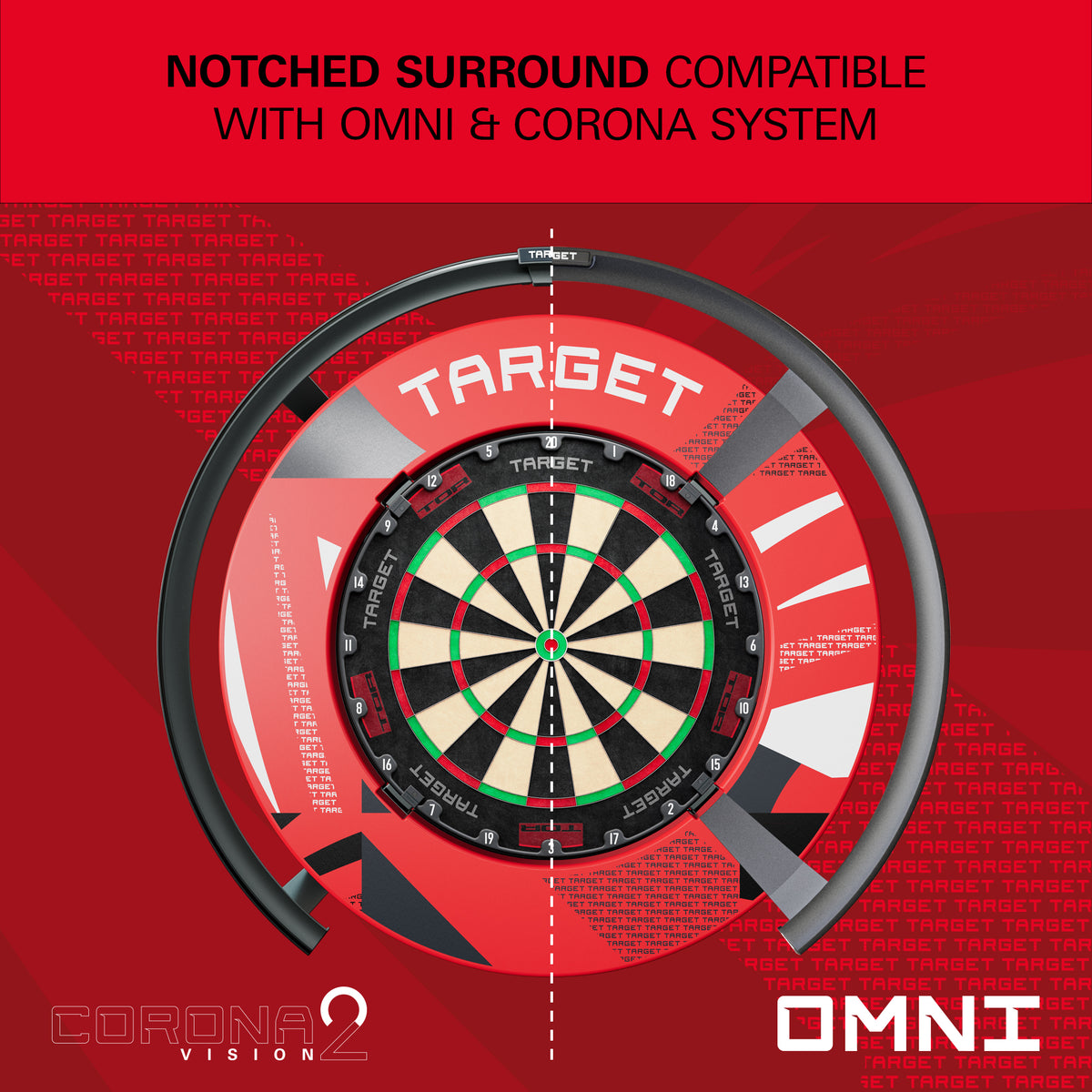 Target Darts Patterned Notched Dartboard Surround
