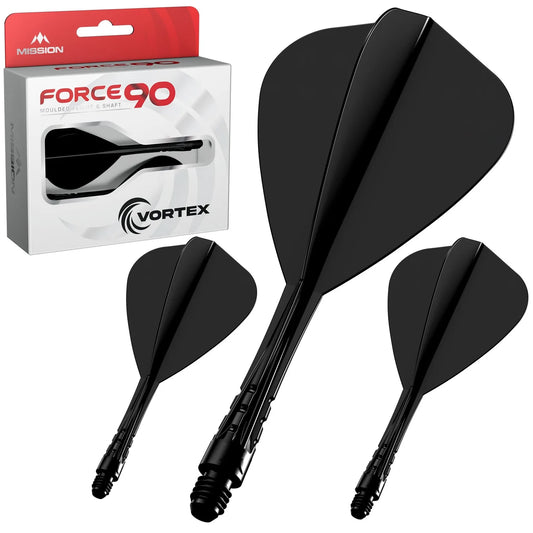 Mission Force 90 Vortex Moulded Flight & Shaft - Kite - Black