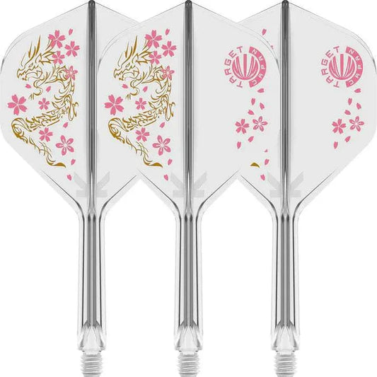 Junya Koikawa Smash dart flights with golden dragon and pink cherry blossom design, lightweight and durable K-System flights with patented flex system by Target Japan