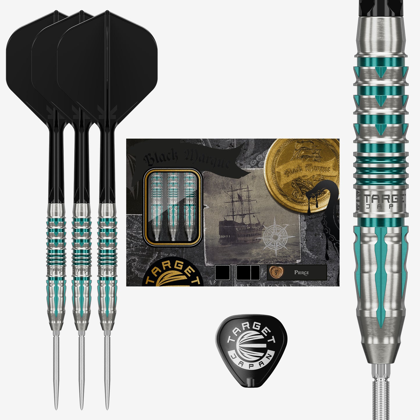 Black Marque Pierce Steel Tip Darts