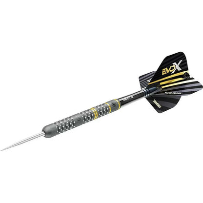 Michael Van Gerwen Evo X professional tungsten dart with precision grip and Winmau Vecta shaft and Prism flight