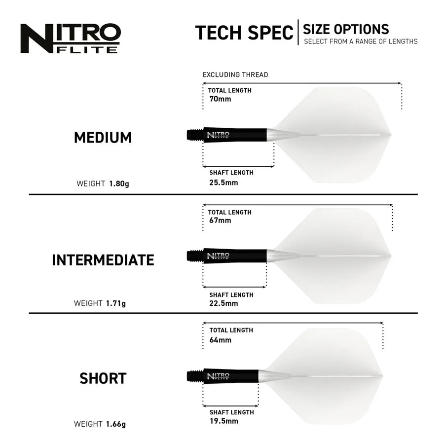 Red Dragon Nitro Flite Integrated Flight & Shaft White & Black