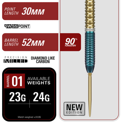Prime Series Zenith Gen2.5 90% Tungsten Steel Tip Darts