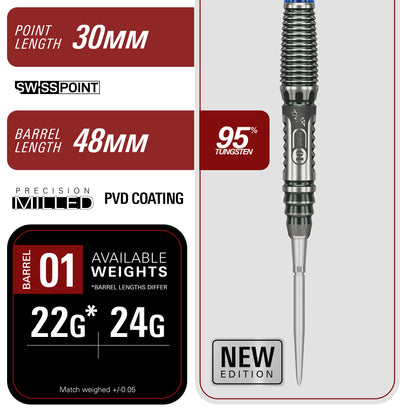 The Rising Sun Gen10.5 95% Tungsten Steel Tip Darts