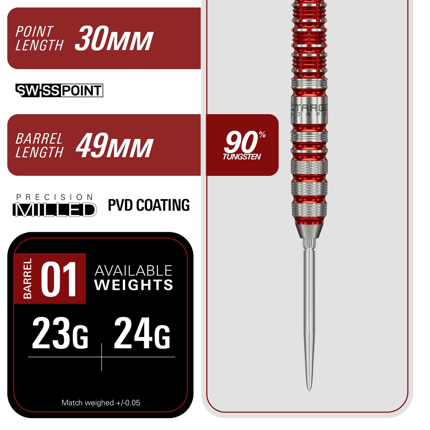Black Marque Spinel 90% Tungsten Steel Tip Darts