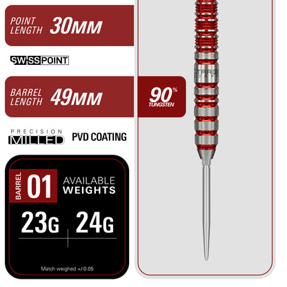 Black Marque Spinel 90% Tungsten Steel Tip Darts
