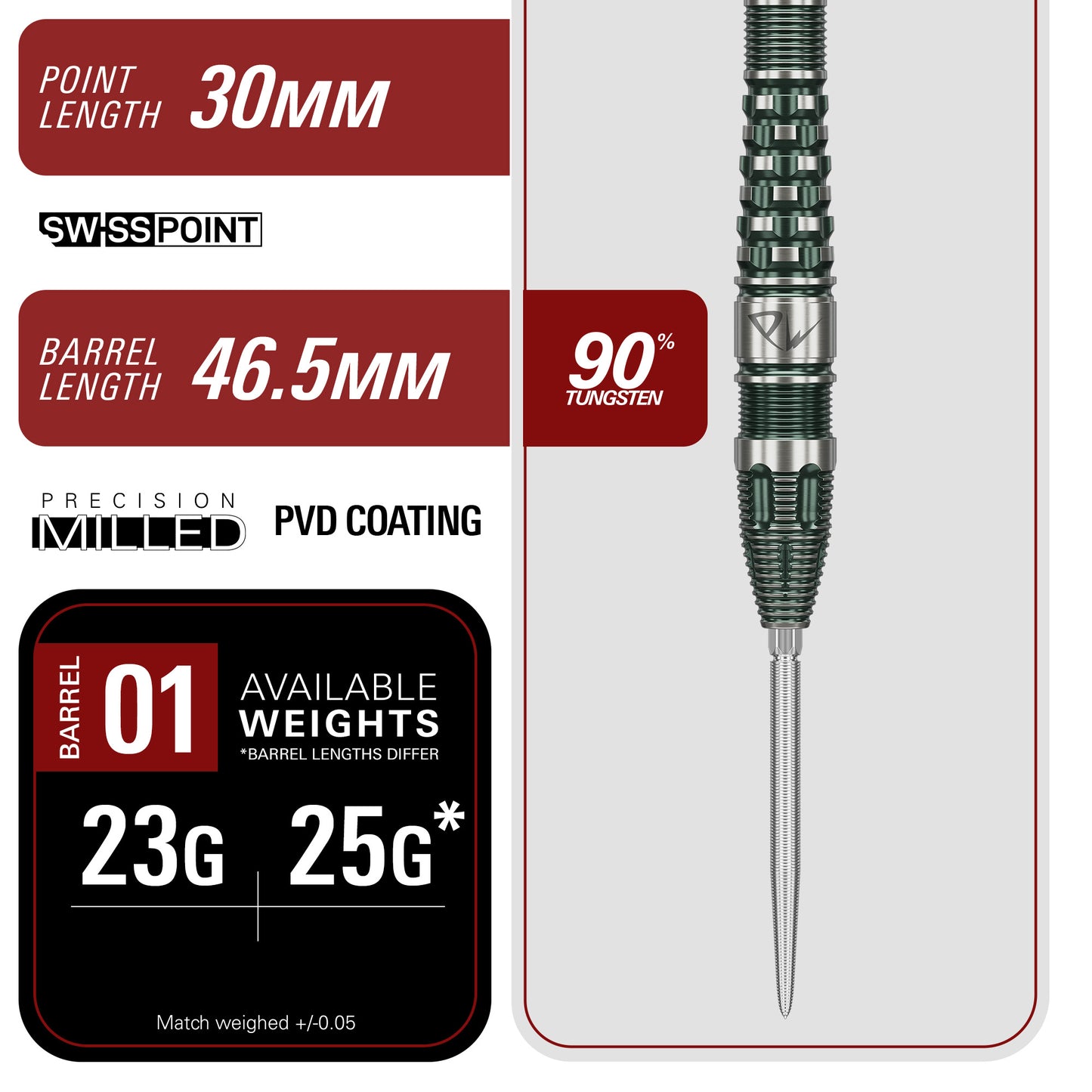 Prime Series PW Gen3 90% Tungsten Steel Tip Darts