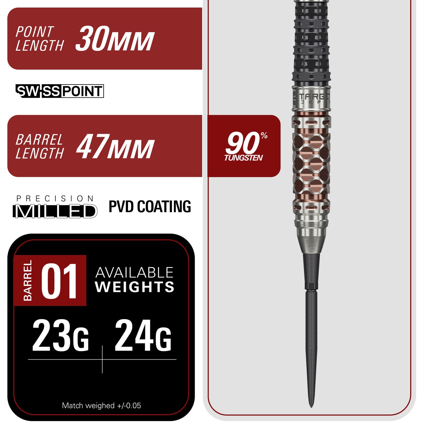 Charis Gen6 90% Tungsten Steel Tip Darts