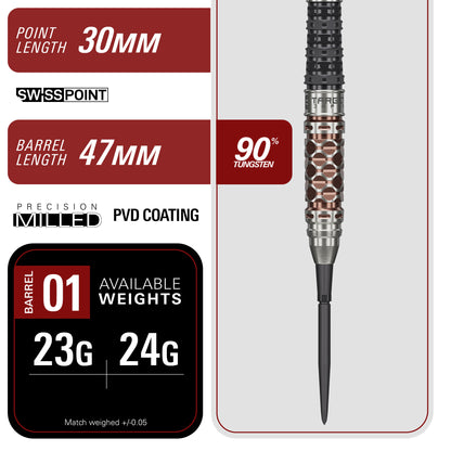 Charis Gen6 90% Tungsten Steel Tip Darts