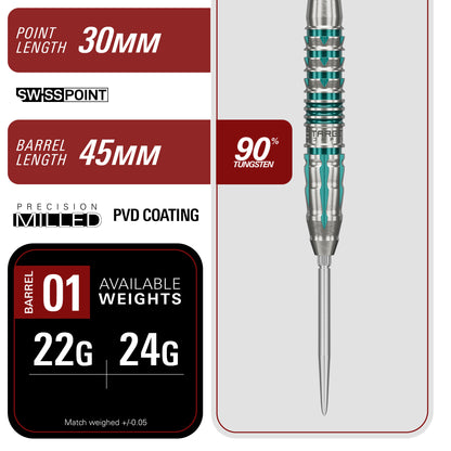 Black Marque Pierce Steel Tip Darts