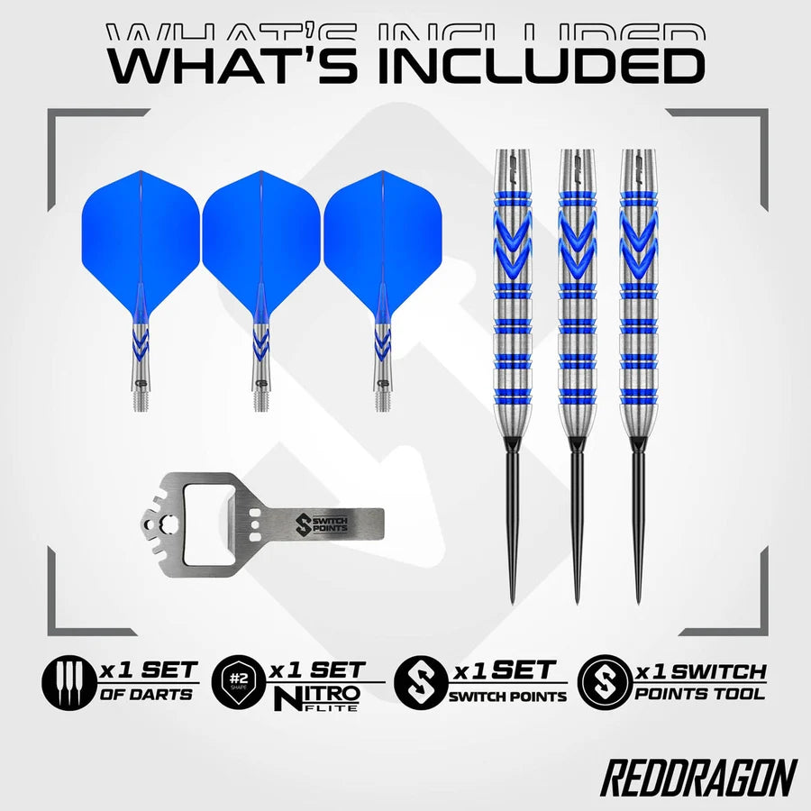 Gerwyn Price Blue Original Switch Point 90% Tungsten Steel Tip Darts