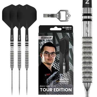 Gian van Veen Tour Edition Switch Point 90% Tungsten Steel Tip Darts