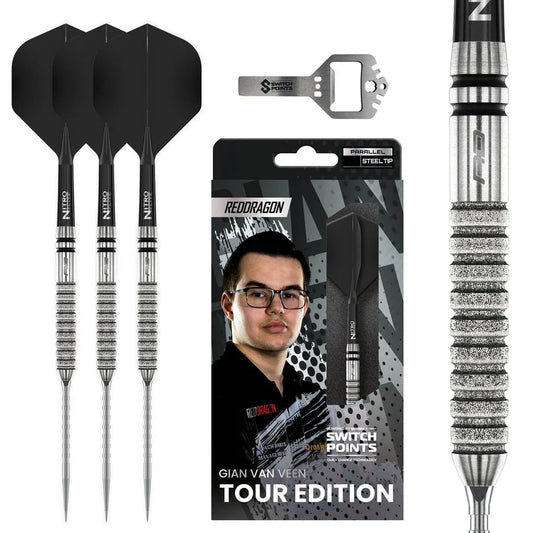 Gian van Veen Tour Edition Switch Point 90% Tungsten Steel Tip Darts
