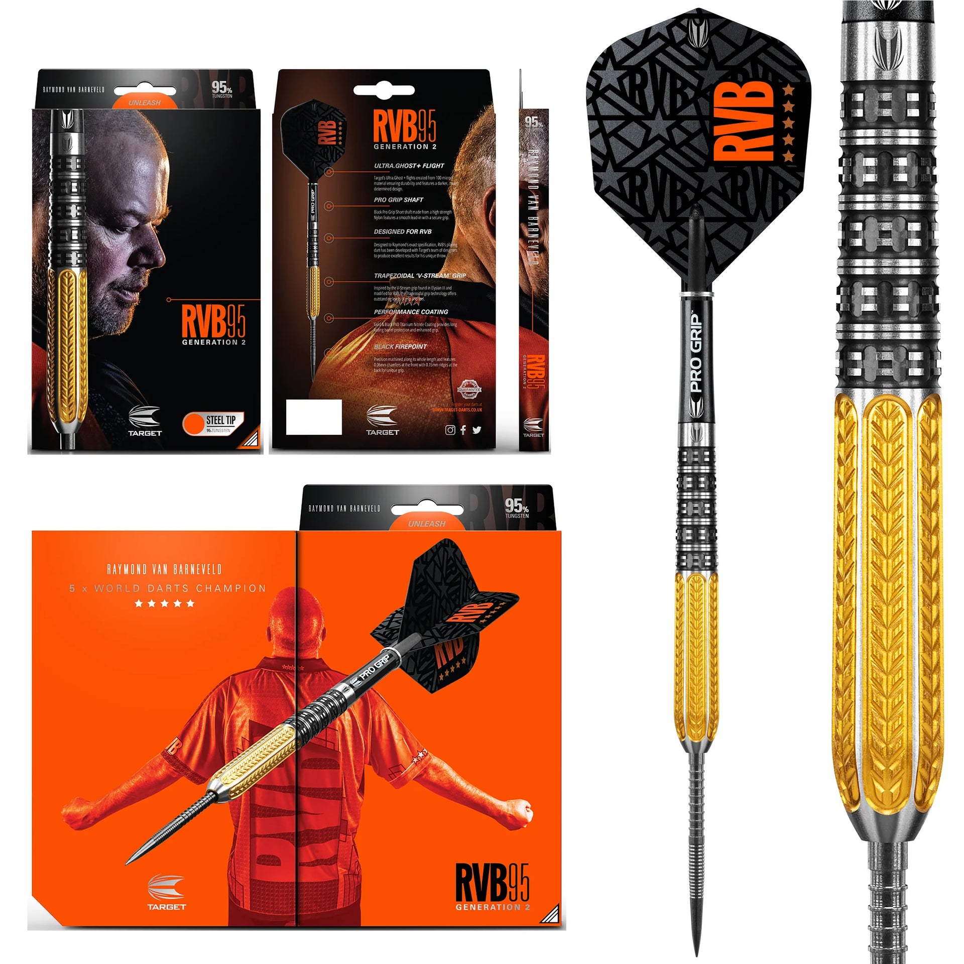 RVB Raymond Van Barneveld Gen 2 - 25g - 95% Target Darts