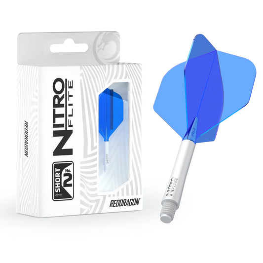 Nitro Flite Integrated Flight & Shaft White & Blue