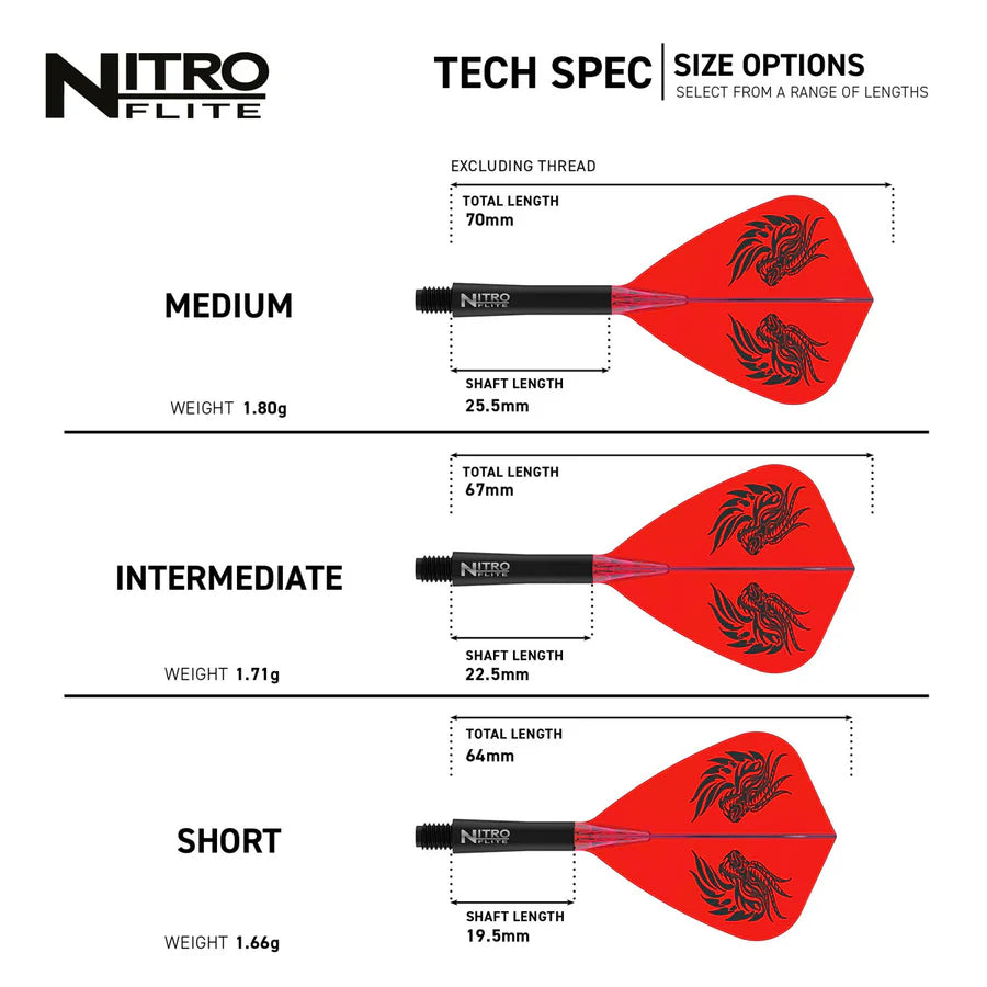 Red Dragon Jonny Clayton Nitro Flite Kite Integrated Flights & Shafts