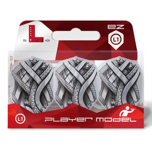 L-Style EZ L1 Mike de Decker Type A Black Clear White Dart Flights