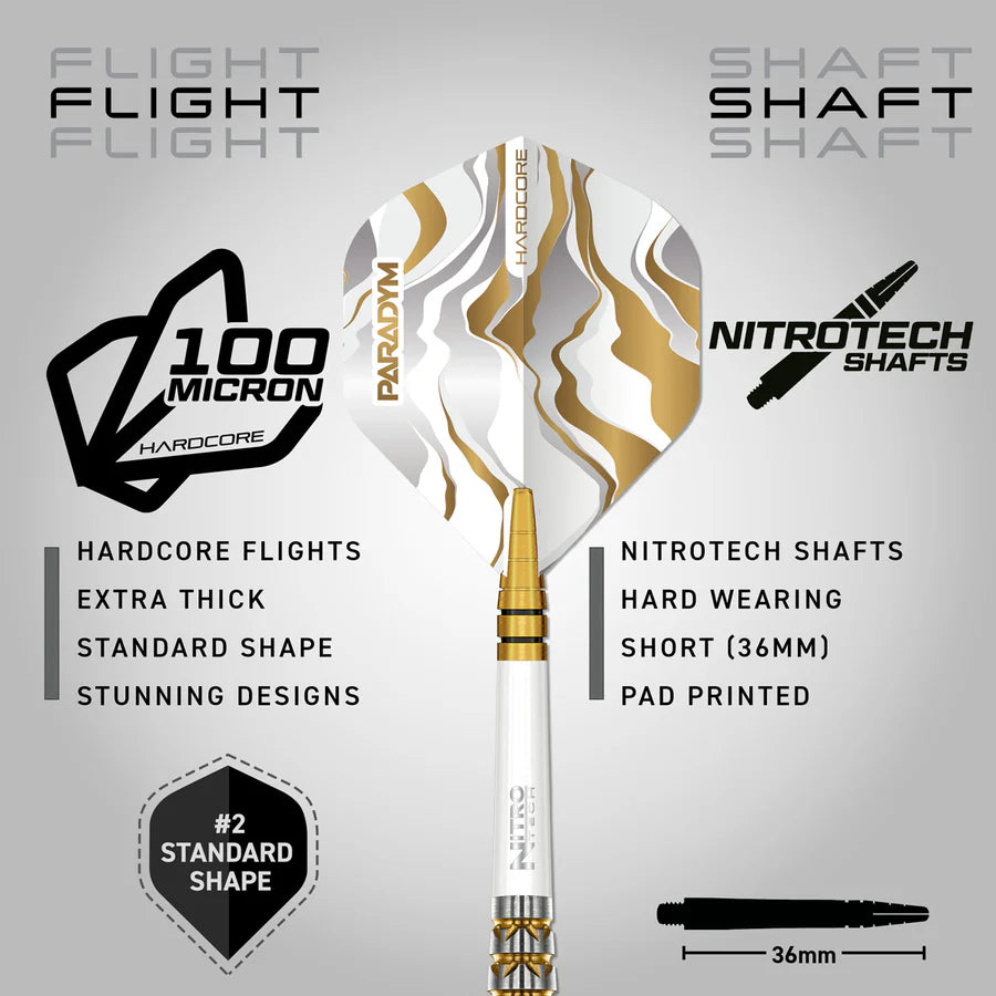 Paradym Gold Torpedo 90% Tungstem Steel Tip Darts