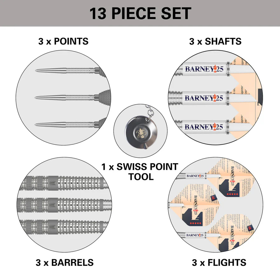 Barney 25 95% Tungsten SP Steel Tip Darts