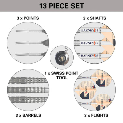 Barney 25 95% Tungsten SP Steel Tip Darts