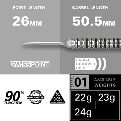 Exo 01 90% Tungsten SP Steel Tip Darts
