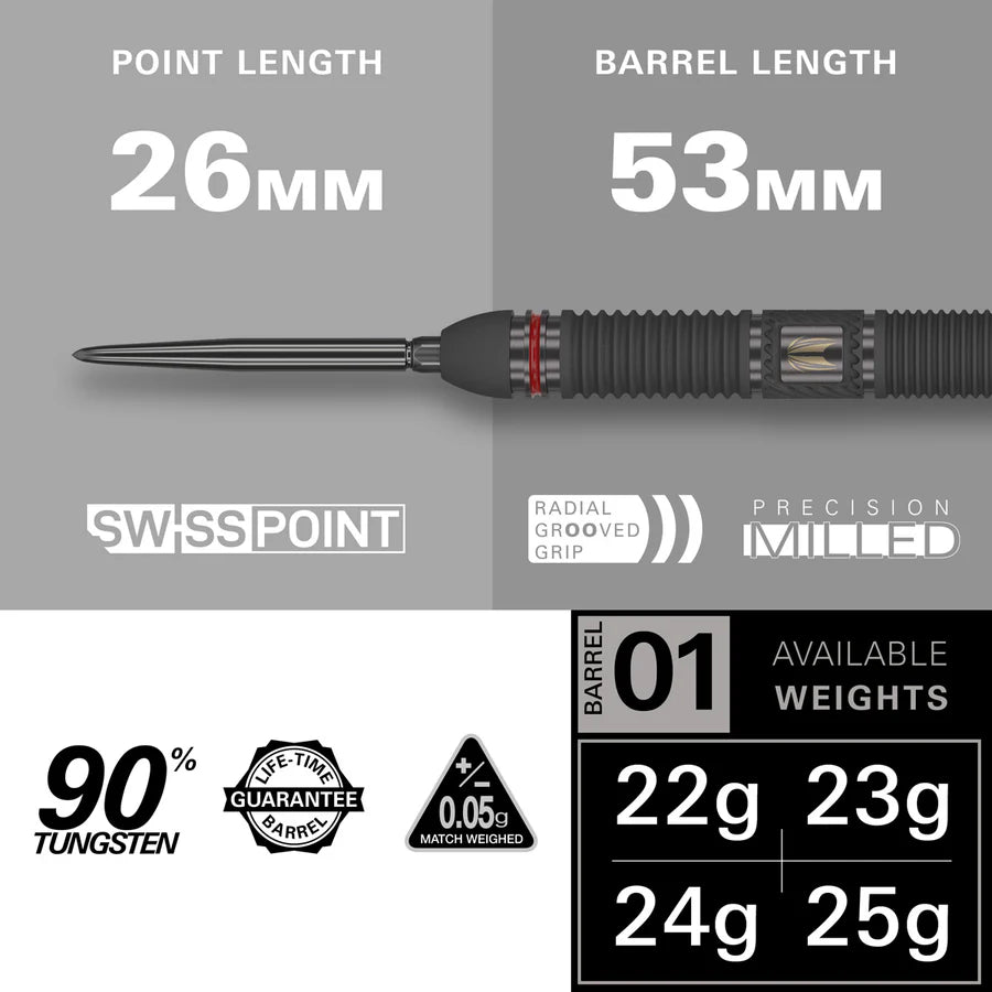 Scope 01 90% Tungsten SP Steel Tip Darts