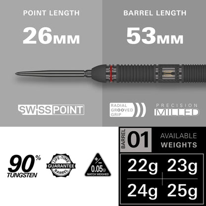 Scope 01 90% Tungsten SP Steel Tip Darts