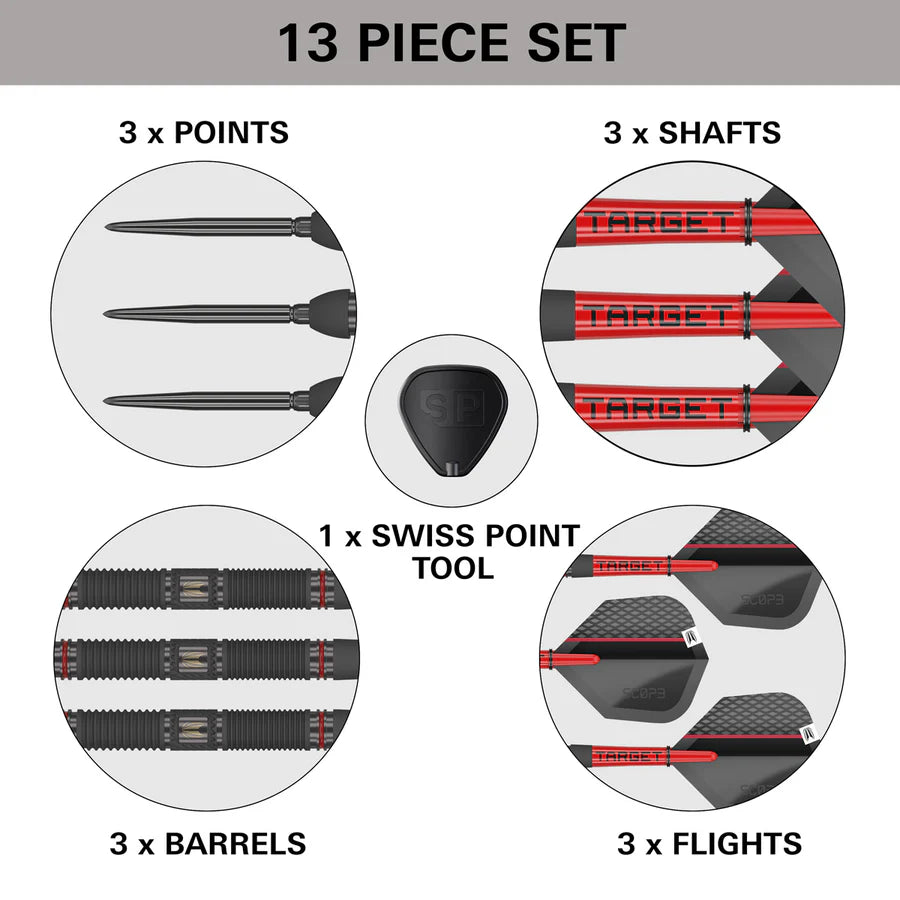 Scope 01 90% Tungsten SP Steel Tip Darts
