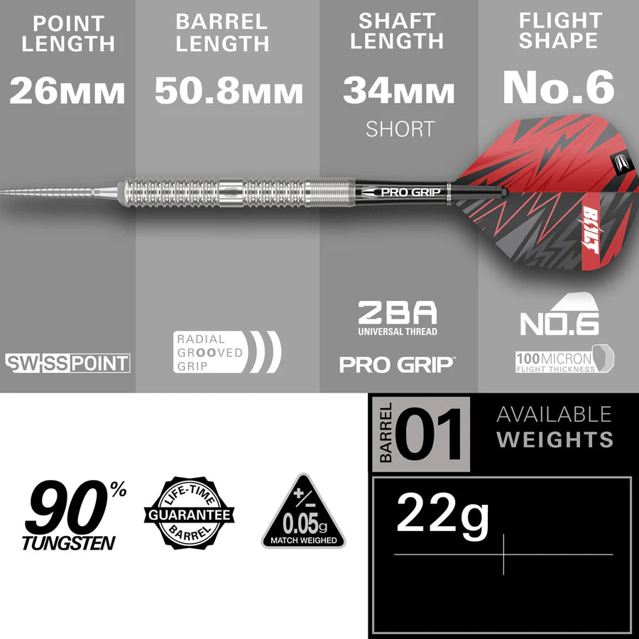 Sebastian Bialecki 90% Tungsten SP Steel Tip Darts