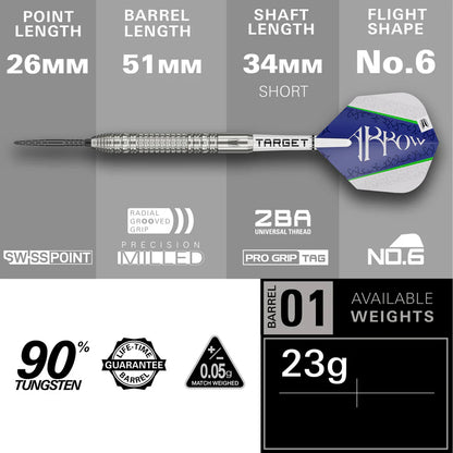 Shane McGuirk G1 Swiss Point 90% Tungsten Steel Tip Darts