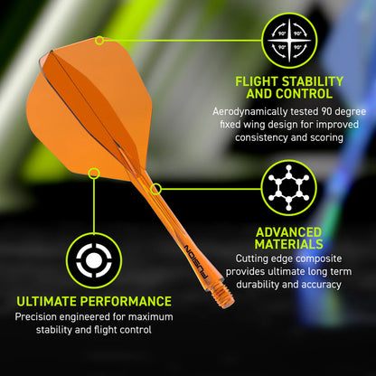 Winmau Fusion Integrated Flight & Shaft Orange