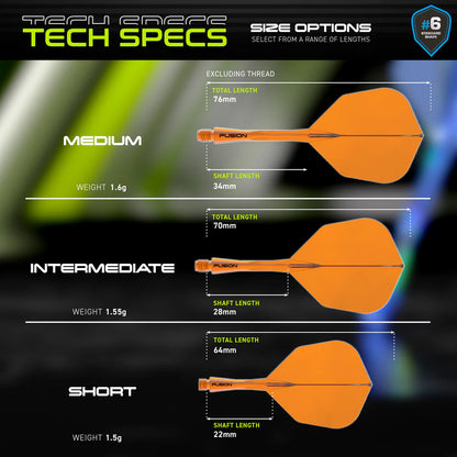 Winmau Fusion Integrated Flight & Shaft Orange